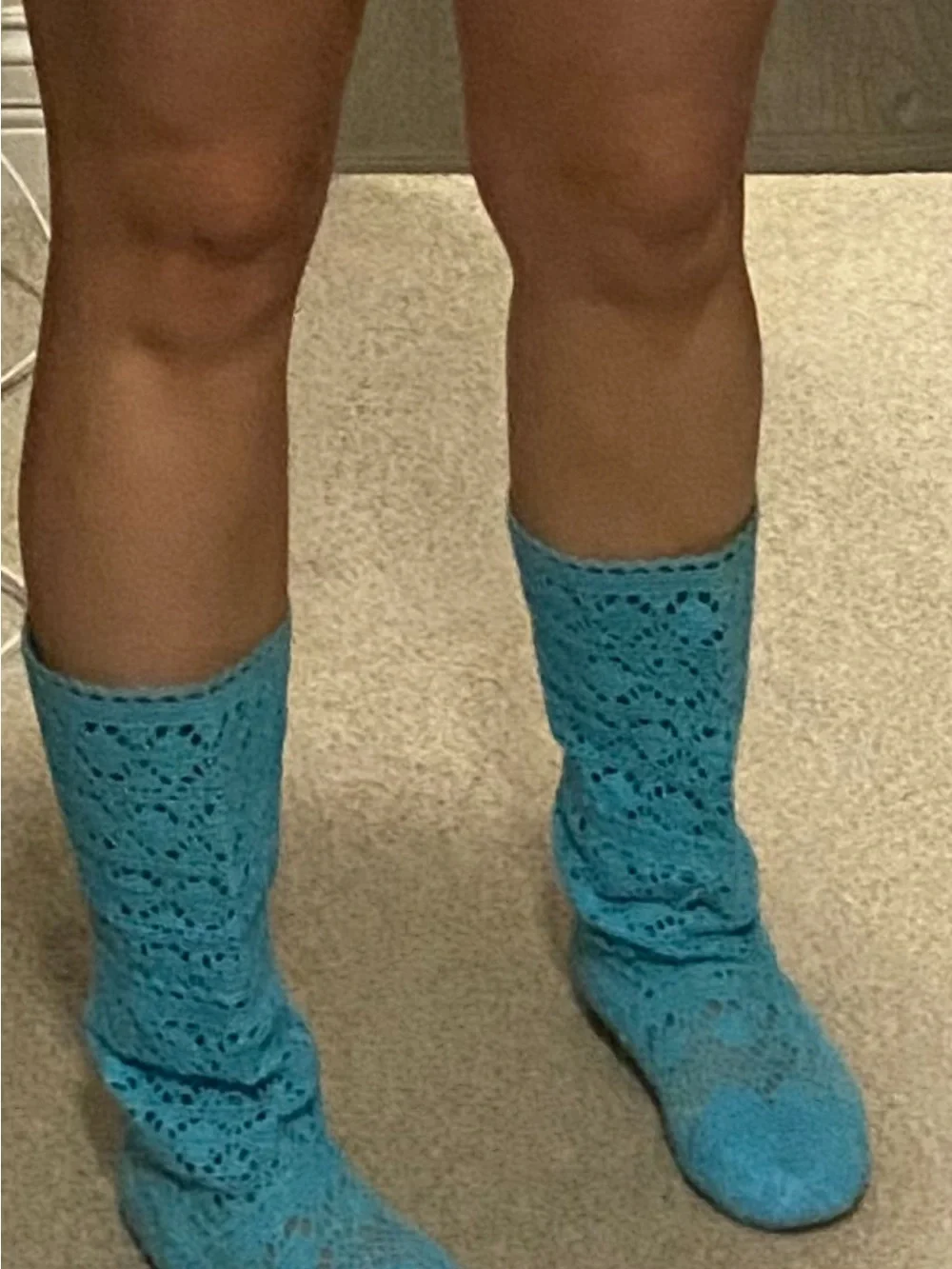 Turquoise crochet Boots - Women Accessories